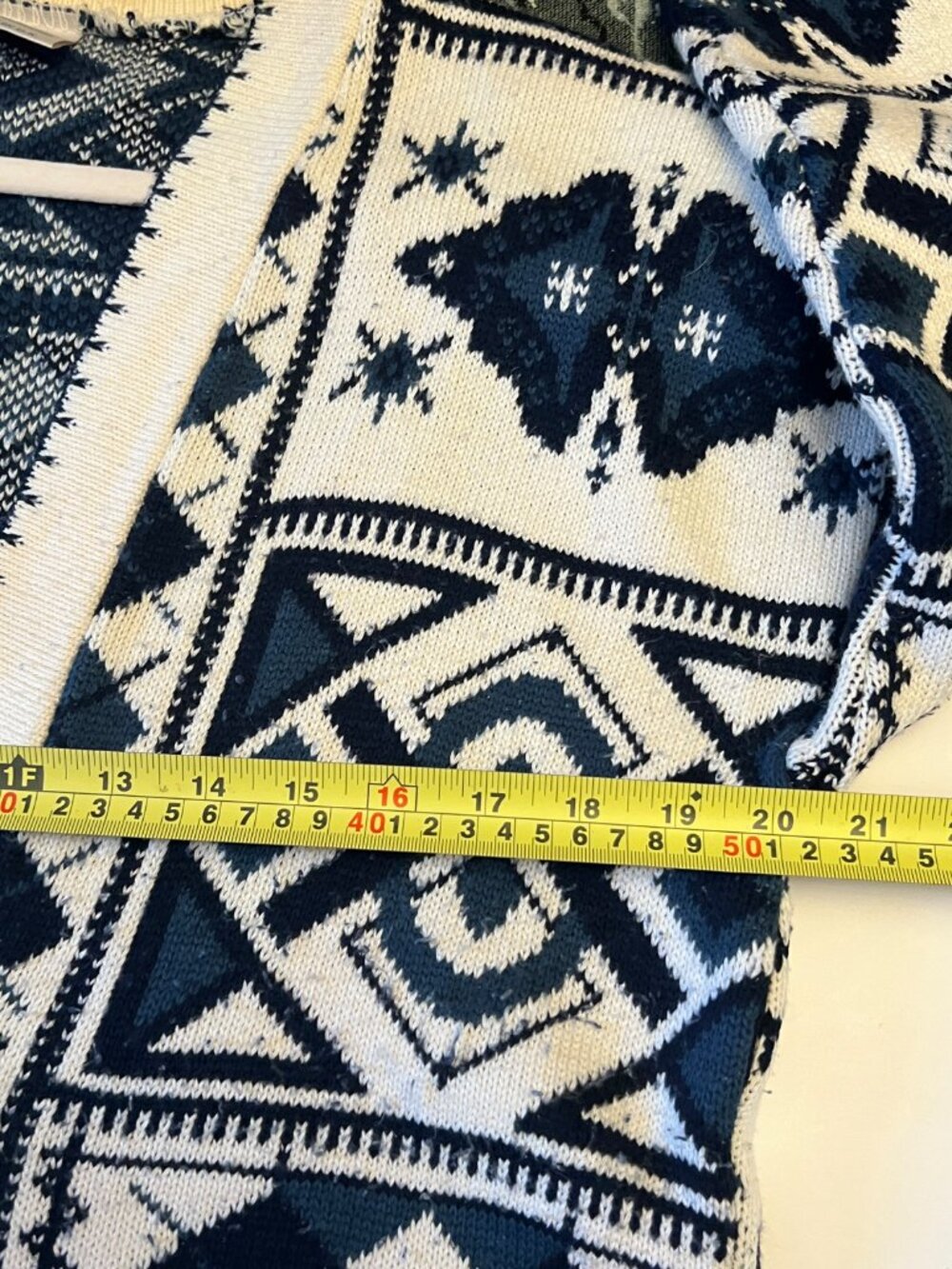 Vintage 90s Aztec Geometric Cardigan Knit Sweater | Made in UK - Picture 8 of 8